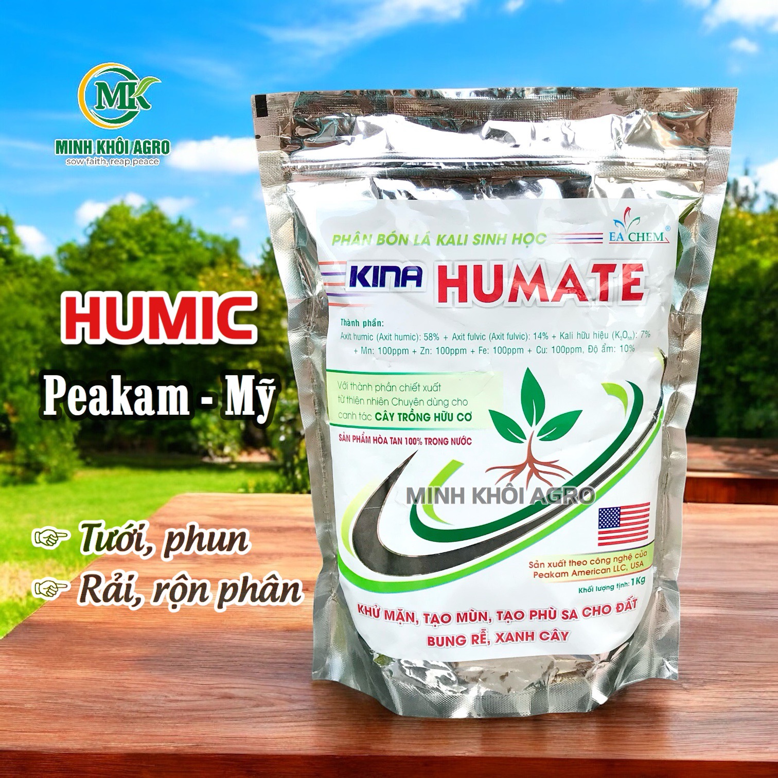 Phân bón sinh học Kina Humate - Gói 1kg